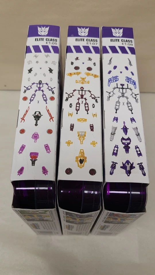 Transformers Construct-Bots Decepticons Megatron, Shockwave, Dragstrip SEALED - Image 2 of 4