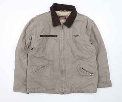 DRI DUCK Bomberjacke Herren Beige L Gefüttert Canvas Workwear Style