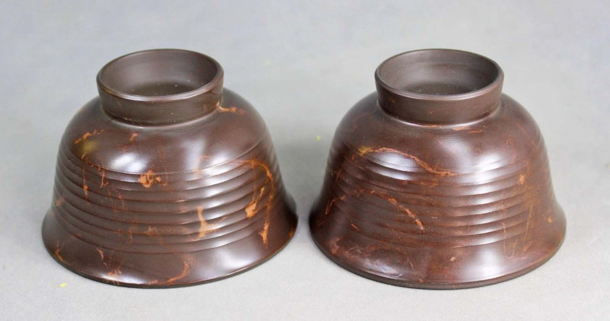 Tokoname Mogake Two Teacups set by Gyokuryu, #gyoku20 : D84*H53mm