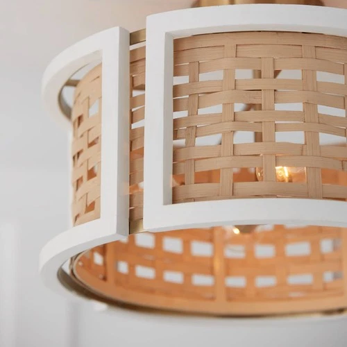 Capital Lola 16" Wide White and Woven Rattan Ceiling Light - Picture 5 of 8
