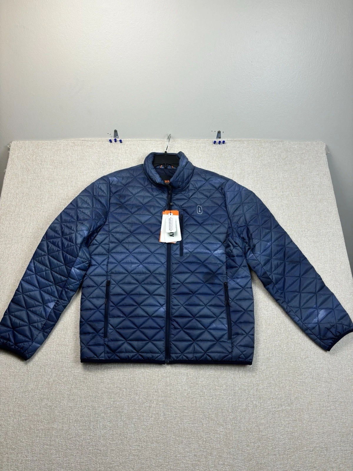 Bass Outdoor Mens Quilted Puffer Jacket Size Medium / M Navy Blue - product detail image 1