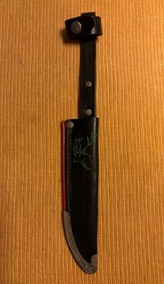 "Funda de hoja fija de cuero vintage hecha en Alemania se adapta a hojas de hasta 4 3/4"""