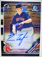2019 Bowman Chrome Draft Pick Autographs Ryan Zeferjahn Red Sox Rookie Black /75