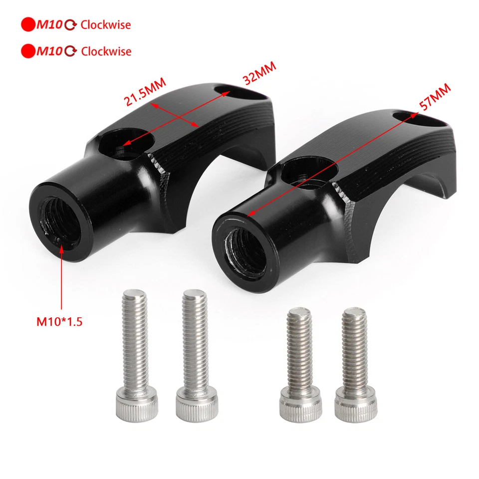 Abrazadera de cilindro maestro con montaje de espejo de 10 mm negra para BMW R NINE T SCRAMBLER UE Foto 4 de 4