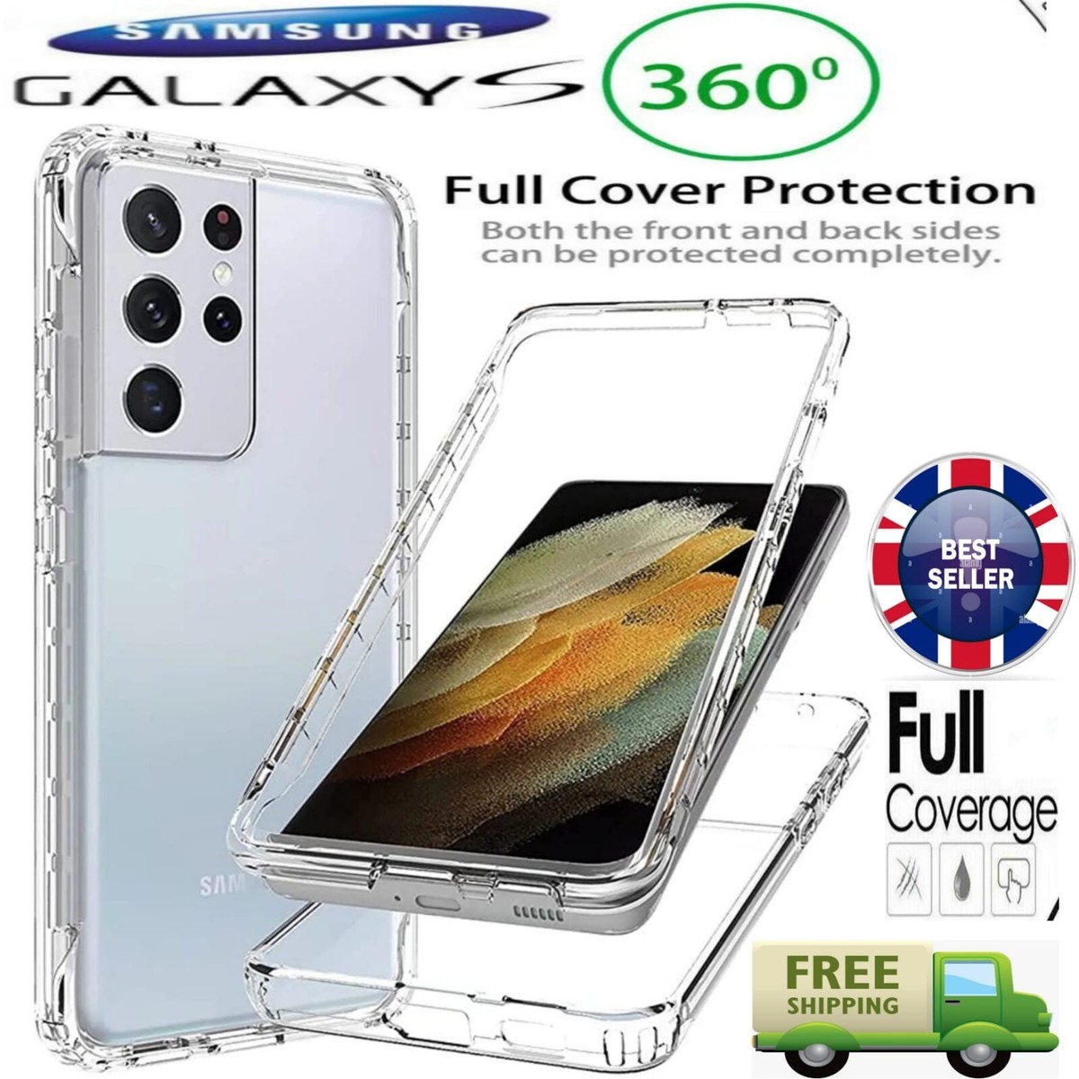360*Cover For Samsung Galaxy S20/21/22/23/24/25 PLUS Ultra Soft Front&Back  Case