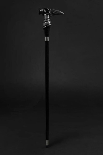 Elegante bastón para caminar negro cuervo calavera bastón para caminar estilo gótico - Imagen 6 de 12
