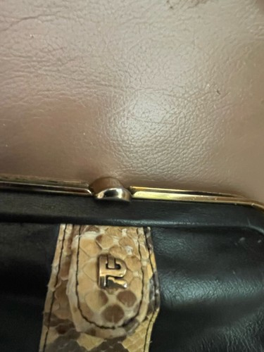 Vintage Tasche von Prinzess made in Germany Echt Leder schwarz Einsatz Python - Bild 3 von 9