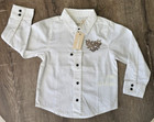 Diesel Kids Boys Long Sleeve Collared Shirt Top size 4 Colour Ivory