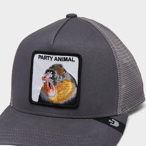 Goorin Animal Farm Trucker Baseball Snapback Hat Cap Monkey Party Animal Grey - Picture 5 of 6