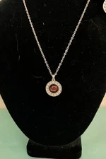 Women's Fasion Silver Necklace Oklahoma State University with earrings18" 