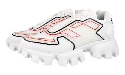 PRADA CLOUDBUST THUNDER SNEAKERS SHOES WHITE RED BLACK NEW US 7.5 EU 40,5