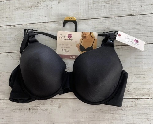 Secret Treasures Women's Maternity Nursing T-Shirt Bra Black Size 40C - Picture 2 of 7