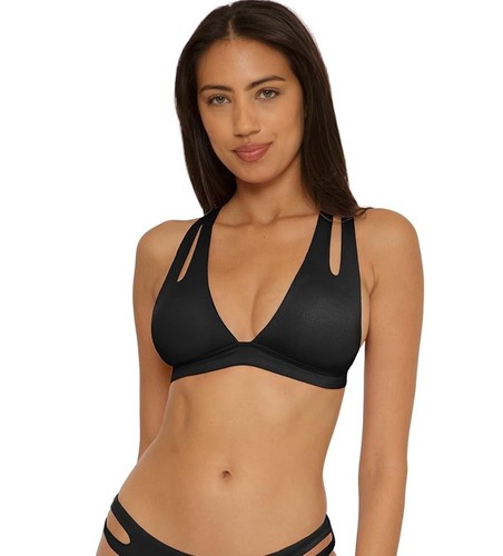 NWT Women's BECCA by Rebecca Virtue Color Code Prism Halter Top sz Laege L Black
