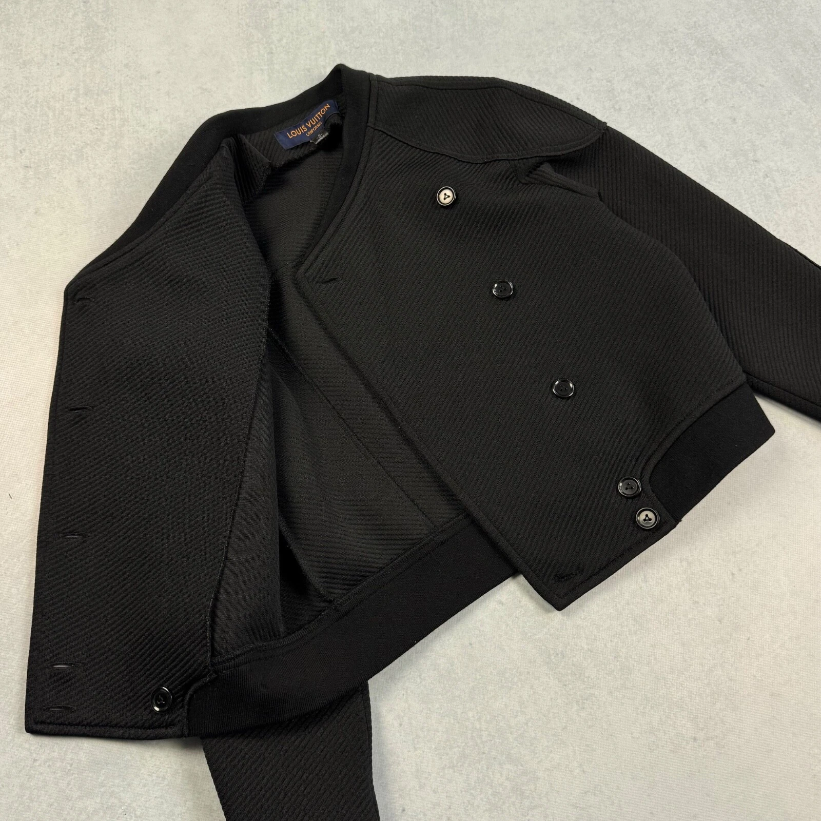 LOUIS VUITTON（LV） LOUIS VUITTON UNIFORME NERA A COSTINE CROPPED BOTTONI BOMBER JACKET TAGLIA SMALL