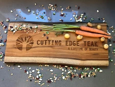 Live Edge Teak Wood Charcuterie Cutting Board