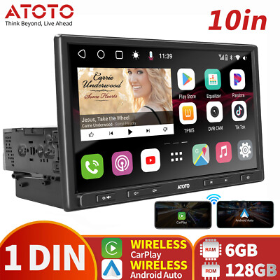 ATOTO 10in S8 All-in-One 1Din Android Car Stereo Carplay 4G LTE Dual BT 6G+128G