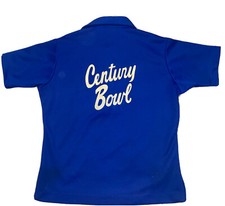 Vintage 1970s King Louie Bowling Shirt L Blue Century Bowl 100 Polyester