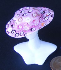 Dolls House Ladies Hat Multi Coloured Large Cloth Floral LHe 1:12 Scale tumdee