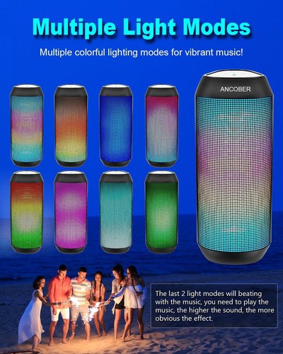 Portable Bluetooth Speaker, Wireless Speakers 15W HiFi Loud Sound with LED... - Imagen 11 de 25