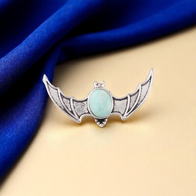 Natural Amazonite Gemstone 925 Sterling Silver Jewelry Pendant 1'' Gift for Wife