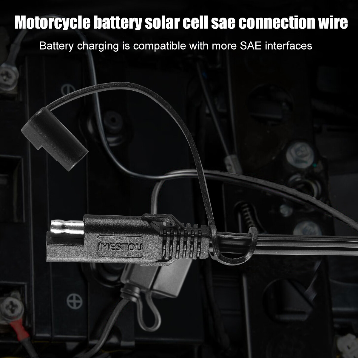 2 PCS Battery Charger Cable Terminal Ring SAE Connector Harness Extension Cord