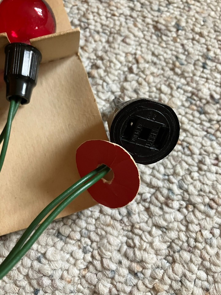 Vintage Timco Christmas Tree Light String C6 Red Globe Lamps/Bulbs