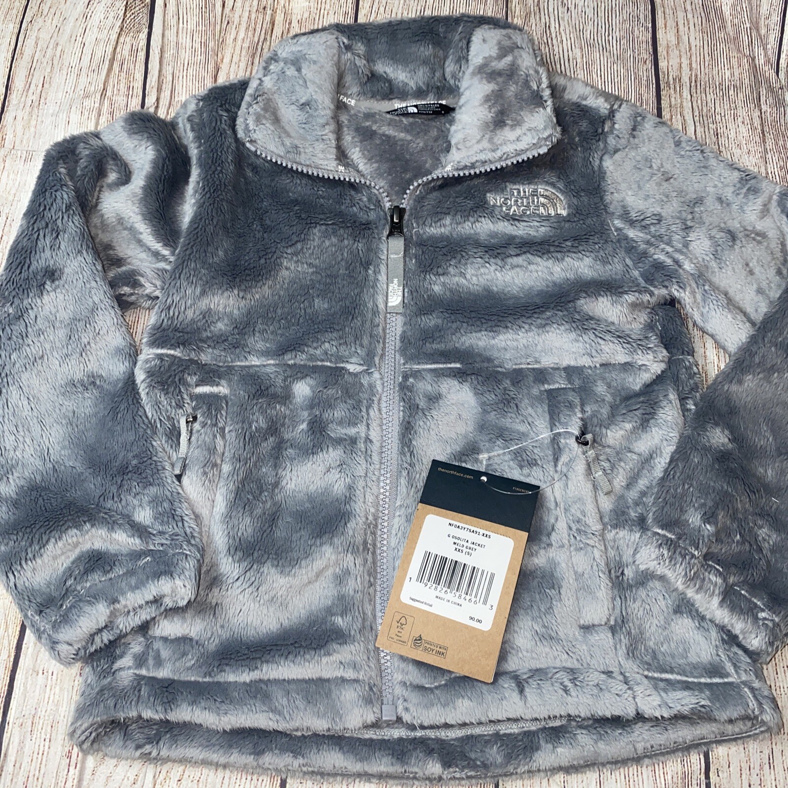 Osolita Jacket Soft Fuzzy Fleece Gray 