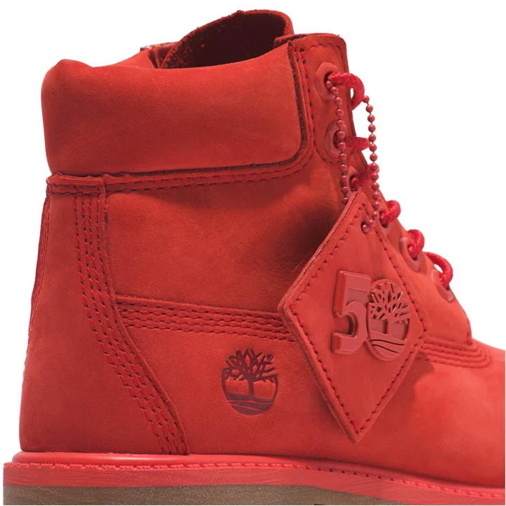 Timberland Niños Rojo 50Th Aniversario Edición Premium 15.2cm Impermeable Botas - Imagen 2 de 4