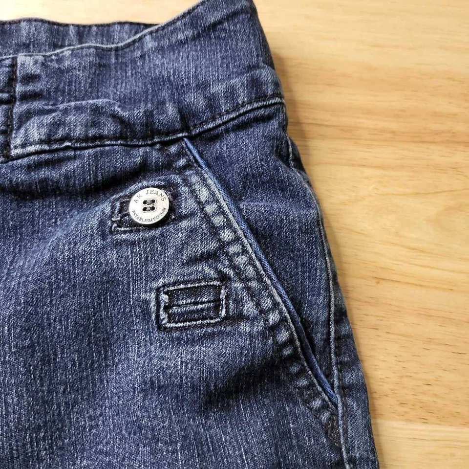 Pantalones cortos para caminar Anne Klein para mujer Ak Jeans Bermudas azules elásticos botones 6/27 Foto 4 de 4