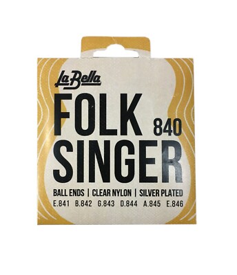 La Bella Guitar Strings Folk Singer #840 Ball End Nylon for Folk Guitars