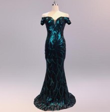 Womens Wedding Sexy Summer Slim Fit Fishtail Banquet Evening Dress Sequins Party