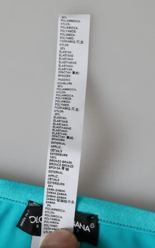 DOLCE & GABBANA Bikini Azul Verde Nylon Ropa de Playa Traje de Baño Parte Inferior IT3/M 680usd Foto 3 de 4