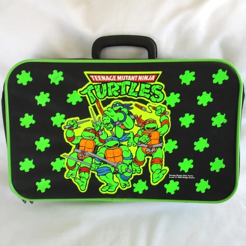 Vintage Teenage Mutant Ninja Turtle Suitcase Black TMNT 1989 Mirage Studios TMNT