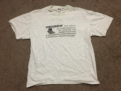 VTG Computer-wear 1994 T Shirt Definition Power Pro Oneita Apple PC 90 s Large