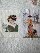 2 Pieces completed finished cross stitch Unframed New