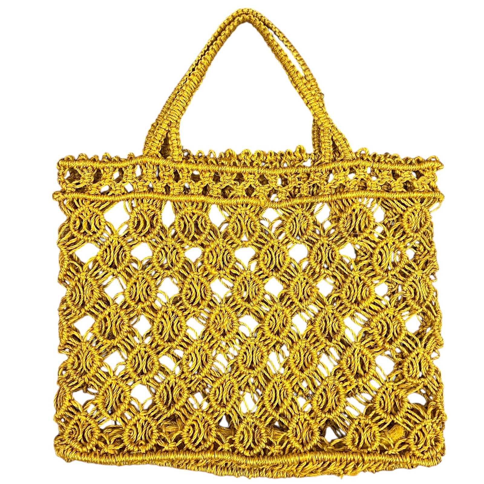 Yellow Macrame Tote - image 1