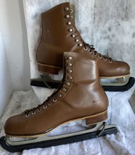Vintage Leather Figure Skates Riedell 460 Brown Ice Men's 12 M4 red wing minn