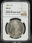1881-S San Francisco Morgan Silver Dollar NGC MS67 Beautiful Coin