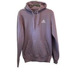 Adidas Essentials Fleece Hoodie Purple Mauve Logo IN0328 Womens Small