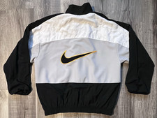 Vintage Nike Womens Medium 8-10 Windbreaker Big Swoosh Full Zip Training Jacket