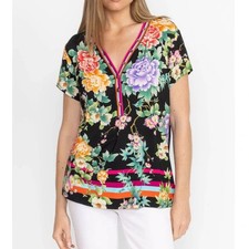 Johnny Was Janie Favorite Button Down Floral Tee NWT Size XXL
