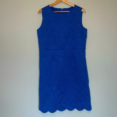 RSVP by Talbots women s size 12 dress blue jacquard pattern sleeveless tulip hem