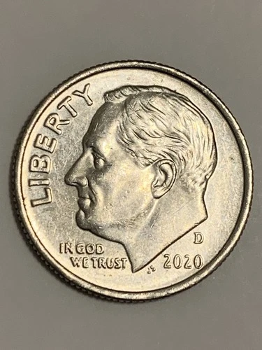 2020-D Roosevelt Dime 10 Cent Coin.