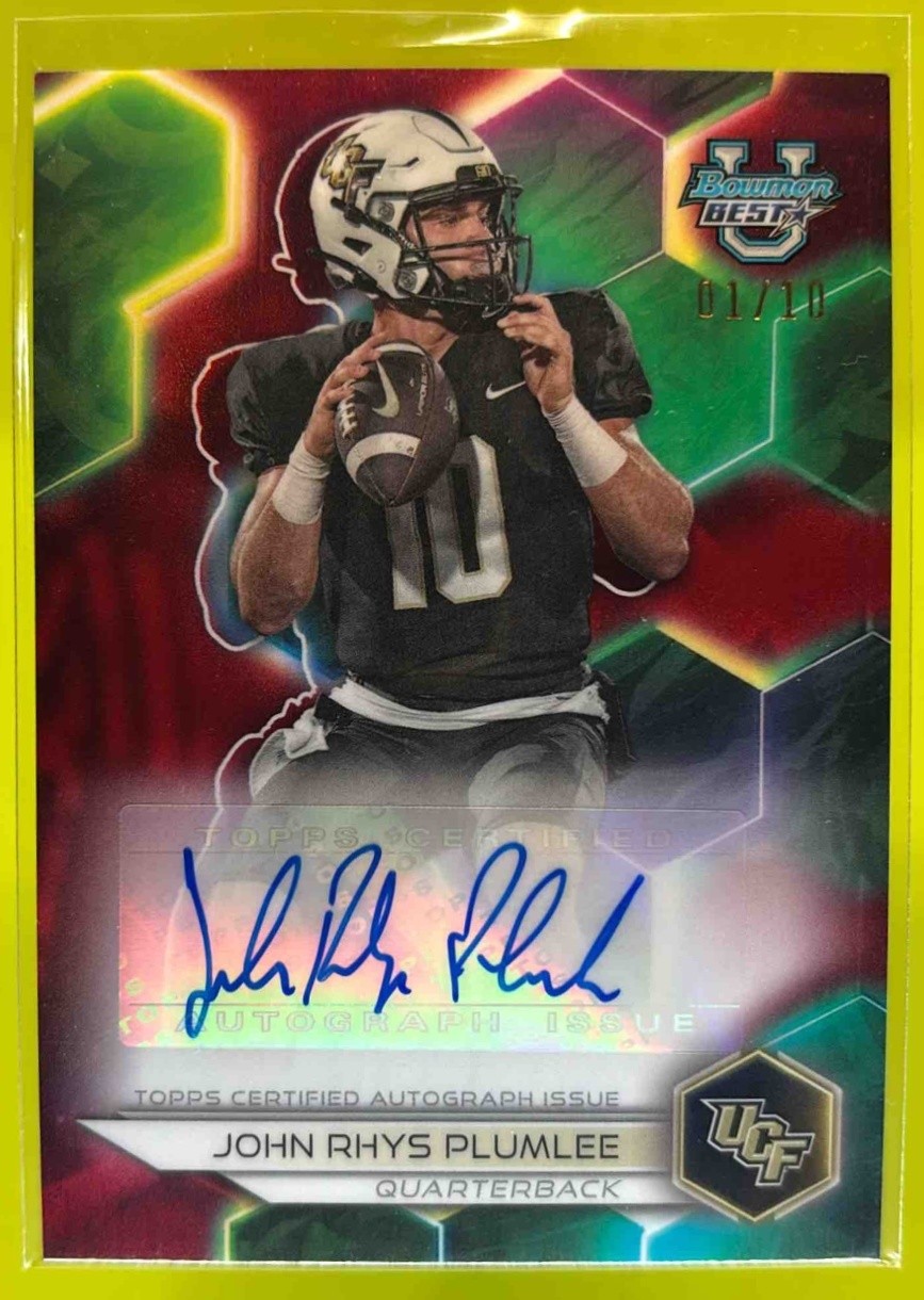 2023 Bowman U Best John Rhys Plumlee Best of Auto Red Geometric /10 #BOA-JP