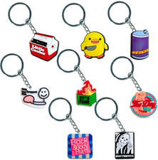 Funny Charm 9PC Bag Purse Keychain Set Cool Enamel Key Holder Women Cute Accesso