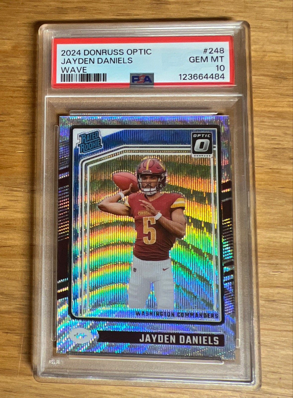 2024 PANINI DONRUSS OPTIC WAVE #248 JAYDEN DANIELS ROOKIE RC /300 PSA 10