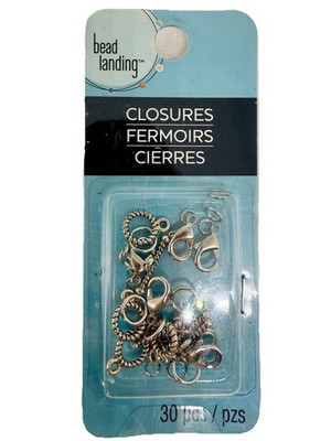 Bead Landing Clasps Toggle Lobster Silver Tone