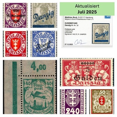 Danzig Briefmarke Ungebraucht Michel 1-308 Dienst Porto Fischer 1-306  * Mint MH
