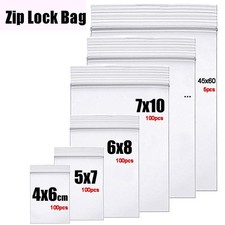 Clear Thick Zip Lock Ziplock Storage Bags Heavy-duty Transparent Plastic Zip Pac