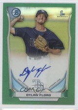 2014 Bowman Prospect Chrome Green Refractor 37/75 Dylan Floro #BCAP-DF Auto 2d9